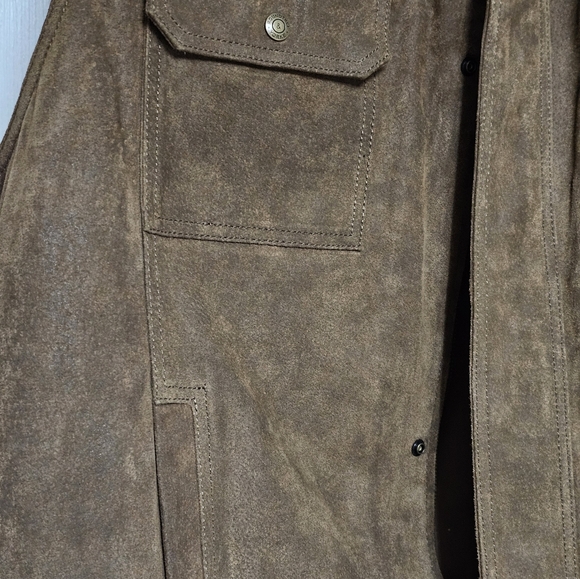 NWT Roundtree & Yorke Suede Leather Vest Men’s 3XB Full Zip Snap Brown $350 - Picture 6 of 14